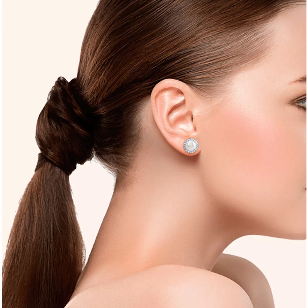 Pearl and Rhinestone Earrings